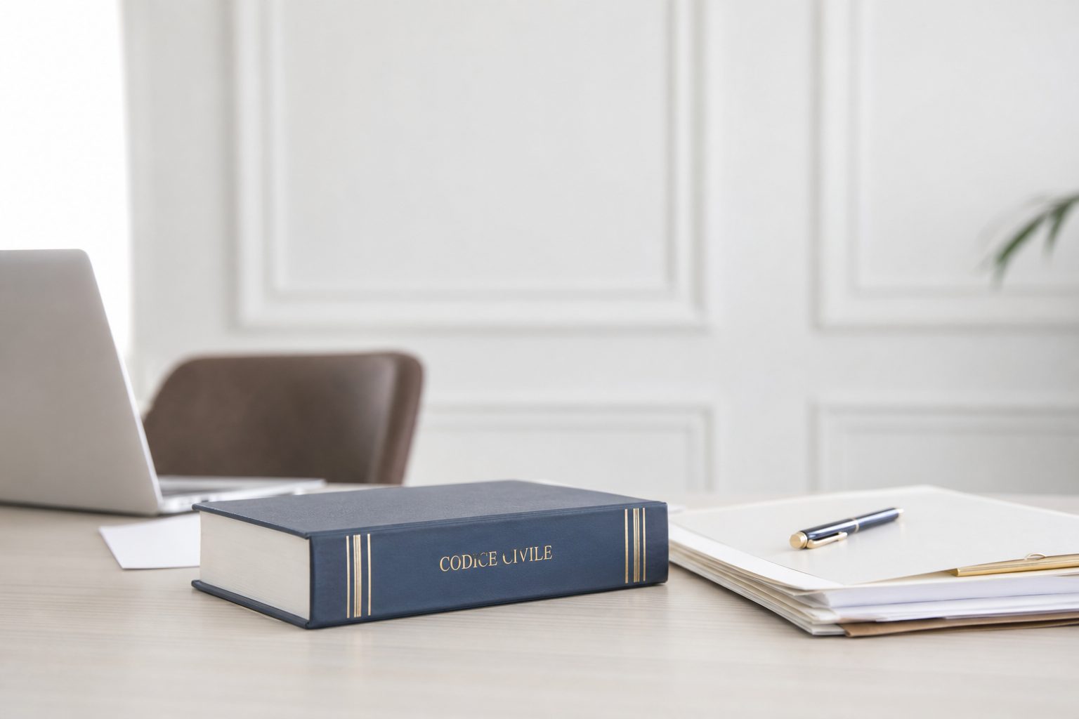 Un uomo in abito bianco lungo legge un libro aperto tenendolo tra le mani.